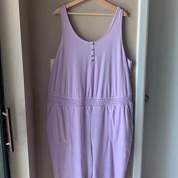 NWT TORRID Purple Henley Terry Cloth Jumpsuit - Picture 5 of 11
